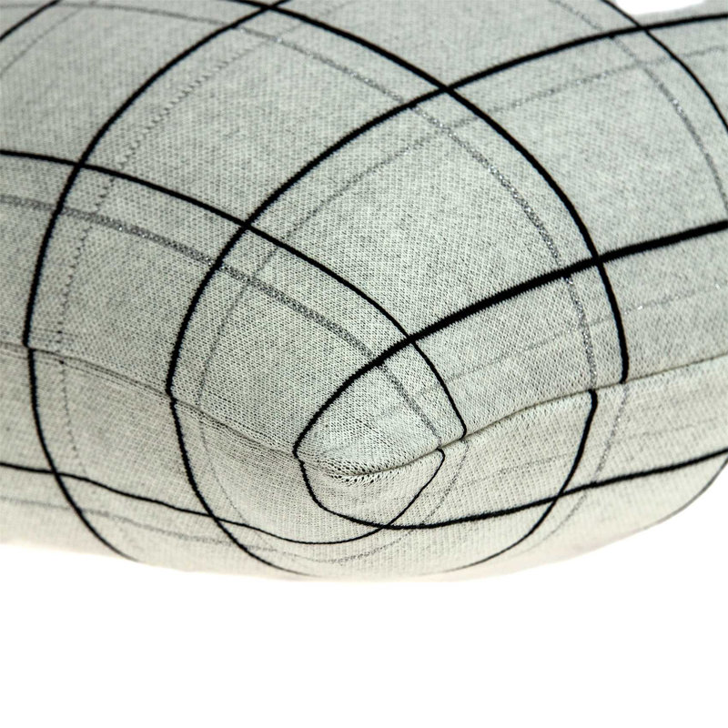 Gray Plaid Cotton Pillow Cover with Poly Insert, 20" x 20"