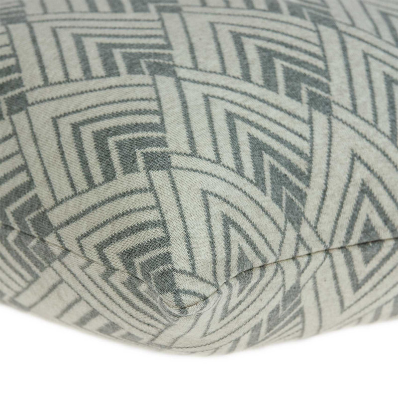 Tan and Gray Cotton Square Pillow Set with Poly Insert