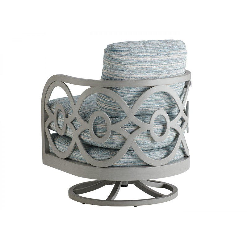 Oyster Shell Soft Gray Aluminum Outdoor Swivel Chair