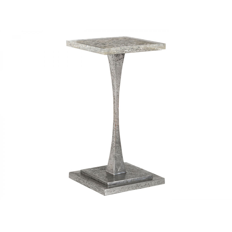 Montreaux 12'' Silver Square Metal Spot Table with Acrylic Top