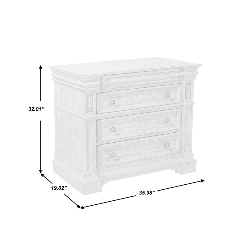 French Gray Light Wood 4-Drawer Bachelor's Chest