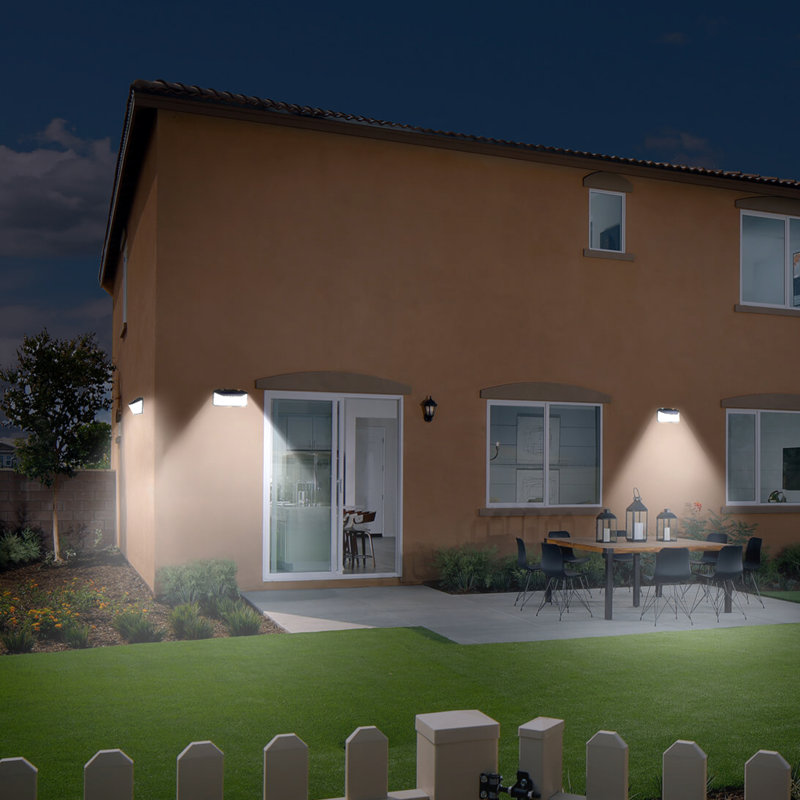 Black Solar LED Motion Sensing Wall Light (2 Pack)