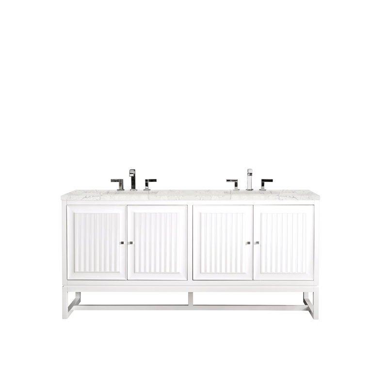 Athens 72" Double Vanity in Glossy White Plywood