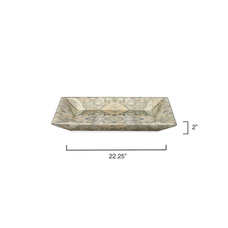 Rorschach Grey and Cream Lacquer Decorative Tray