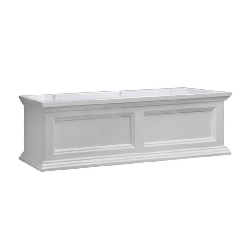 White 36" Traditional Resin Self-Watering Window Box Planter