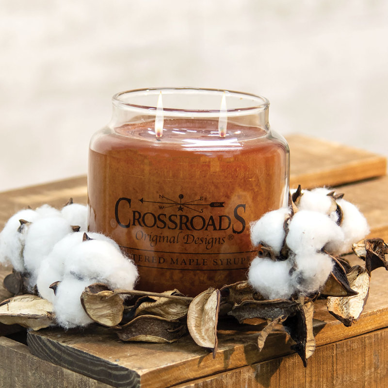 16oz Buttered Maple Syrup Scented Glass Jar Candle