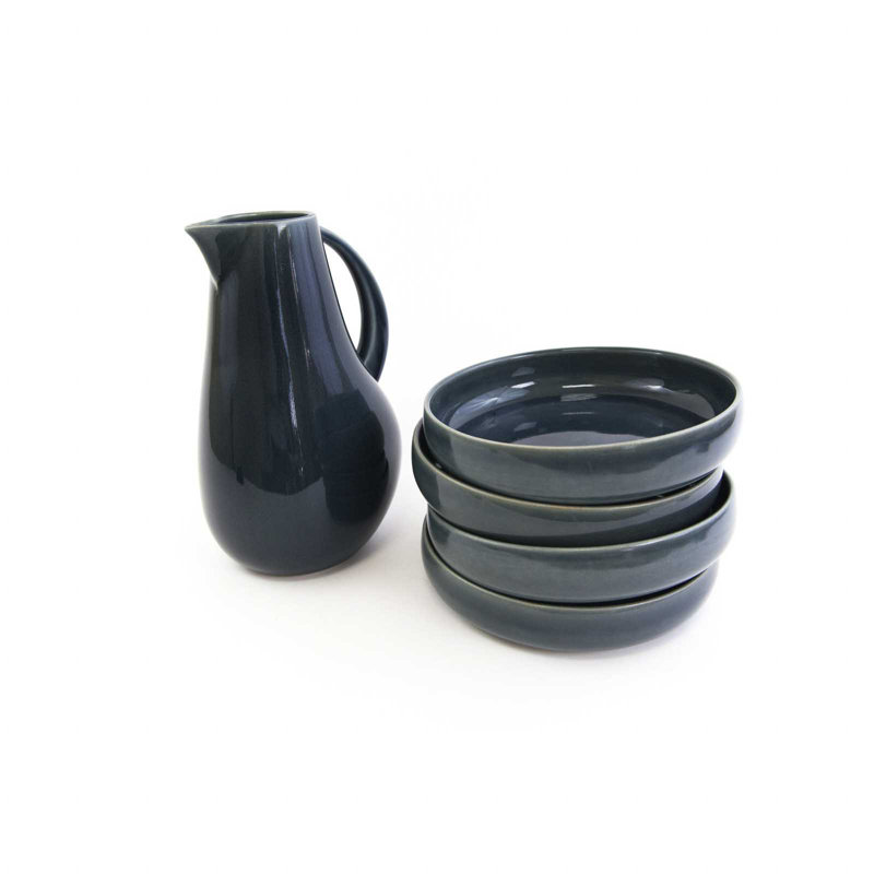 Adriatic Blue Ceramic Brunch Set - Service for 4
