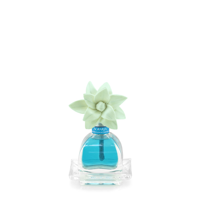 Mediterranean Jasmine Blue Glass Reed Diffuser Set