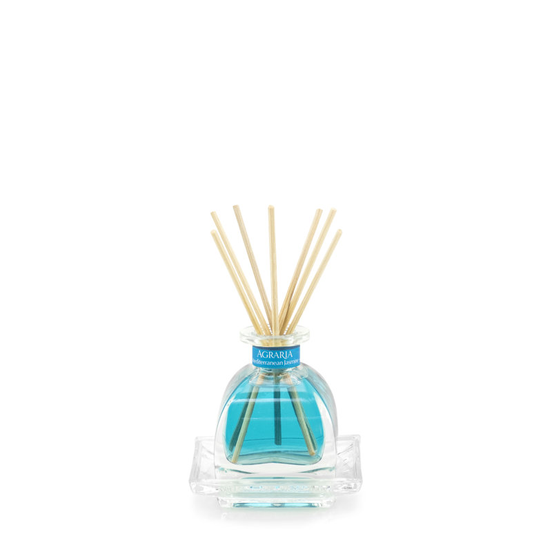Mediterranean Jasmine Blue Glass Reed Diffuser Set
