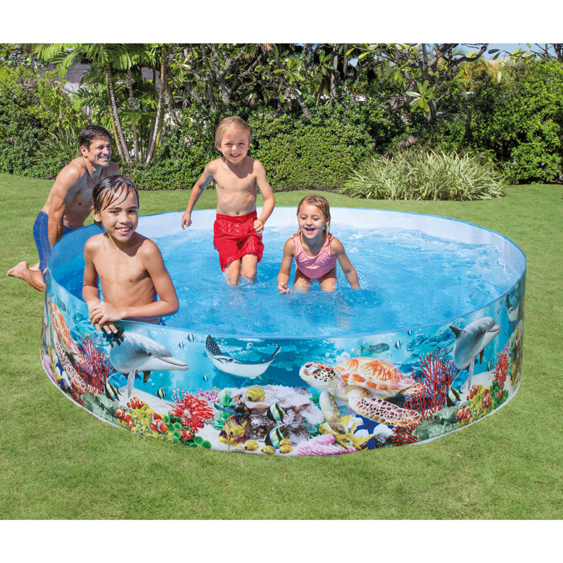 Deep Sea Blue 8' Round Above Ground Kiddie Pool