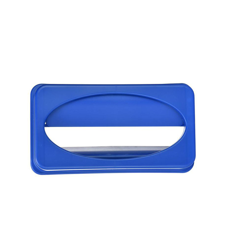 Blue Polypropylene 23-Gallon Touchless Recycling Bin