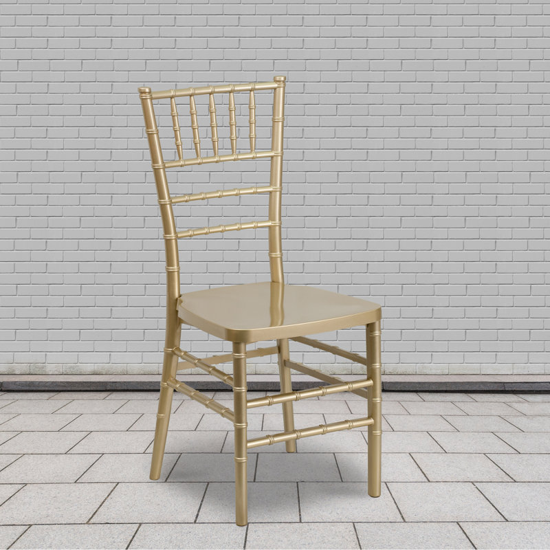 Gold Resin Stacking Chiavari Chairs, Set of 2