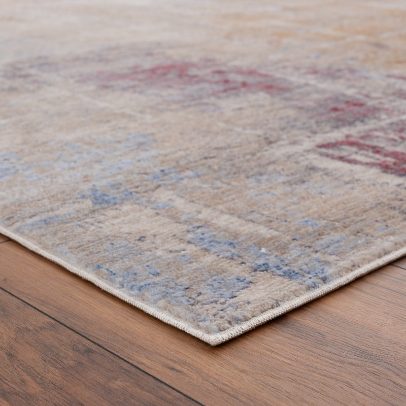 Multicolor Abstract Medium Pile Area Rug 5' x 7'