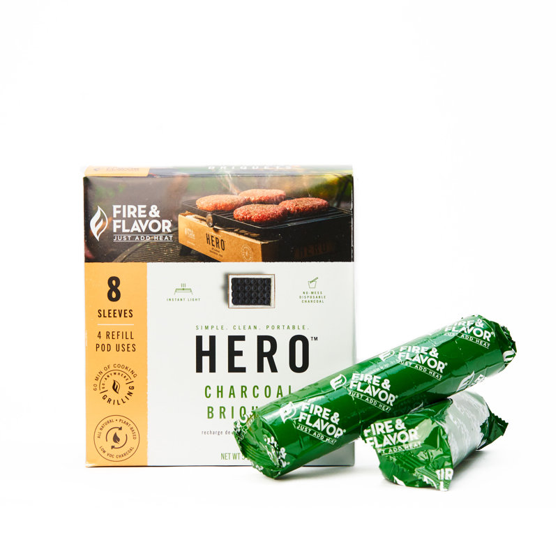 Eco-Friendly HERO Bamboo Charcoal Briquets 8-Pack