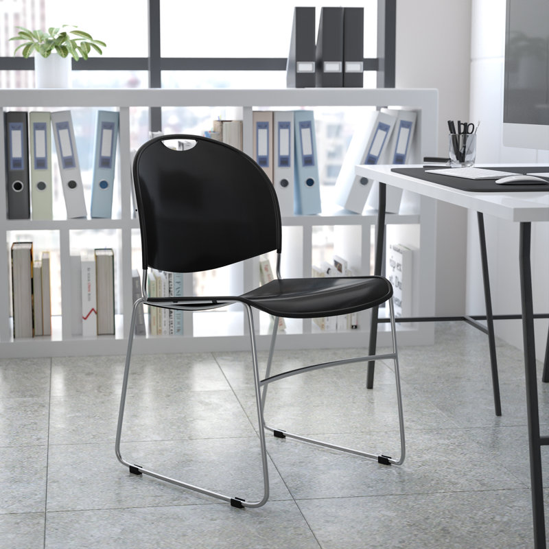 Chrome Frame Ergonomic Mid-Back Stackable Chair for Various Settings