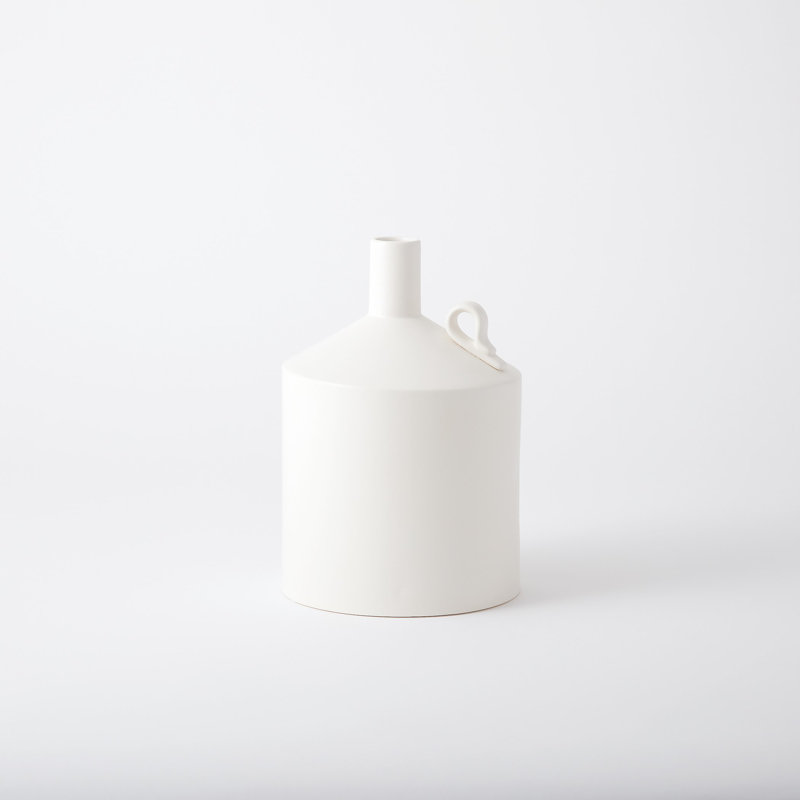 Medium Matte White Ceramic Decorative Table Vase