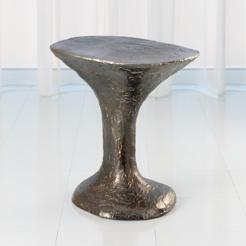 Contemporary Handcrafted Reactive Bronze Accent Table