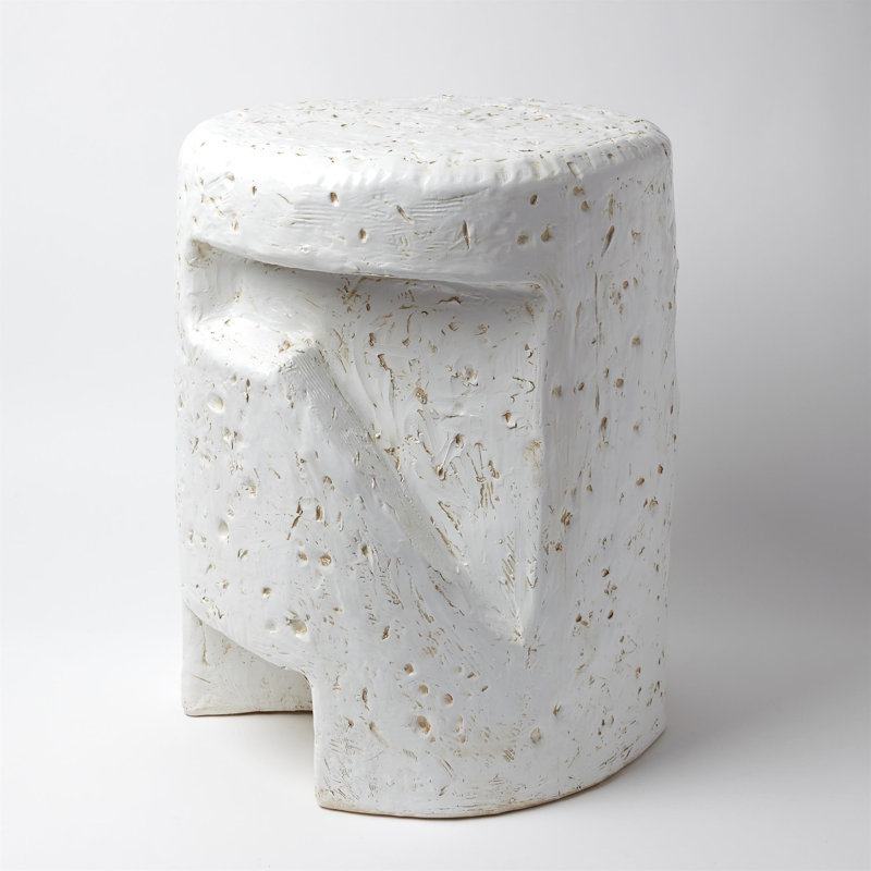 Round Gilles Ceramic Side Table for Indoor/Outdoor Use