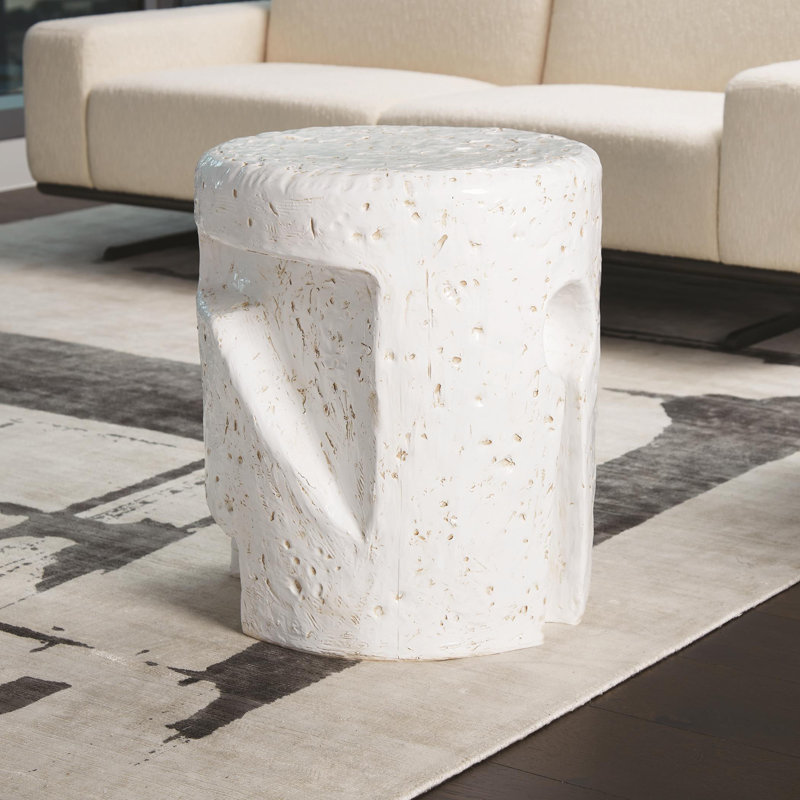 Round Gilles Ceramic Side Table for Indoor/Outdoor Use