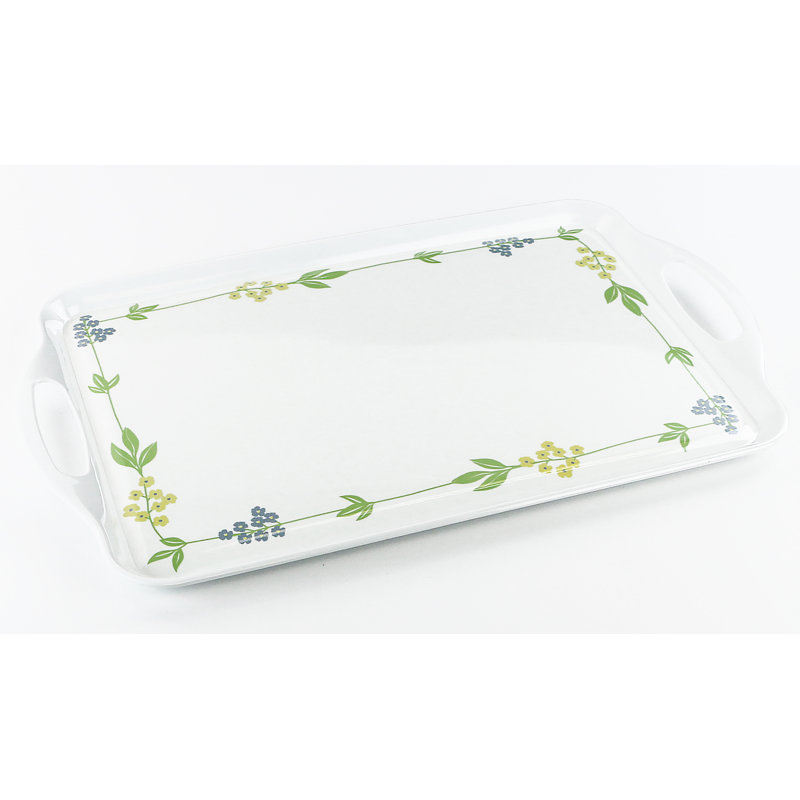 Secret Garden Blue & Gold Melamine Serving Tray