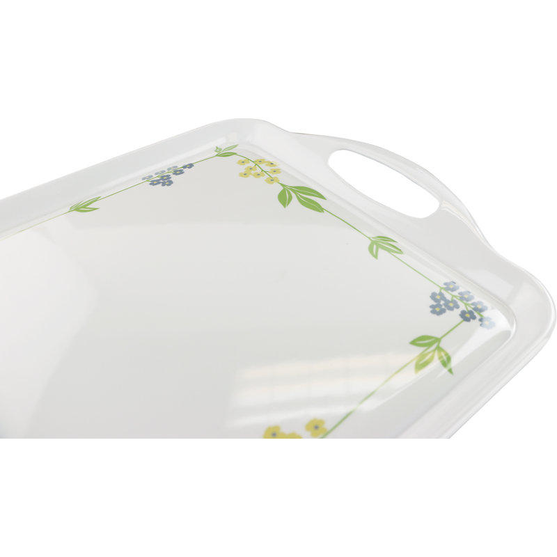 Secret Garden Blue & Gold Melamine Serving Tray