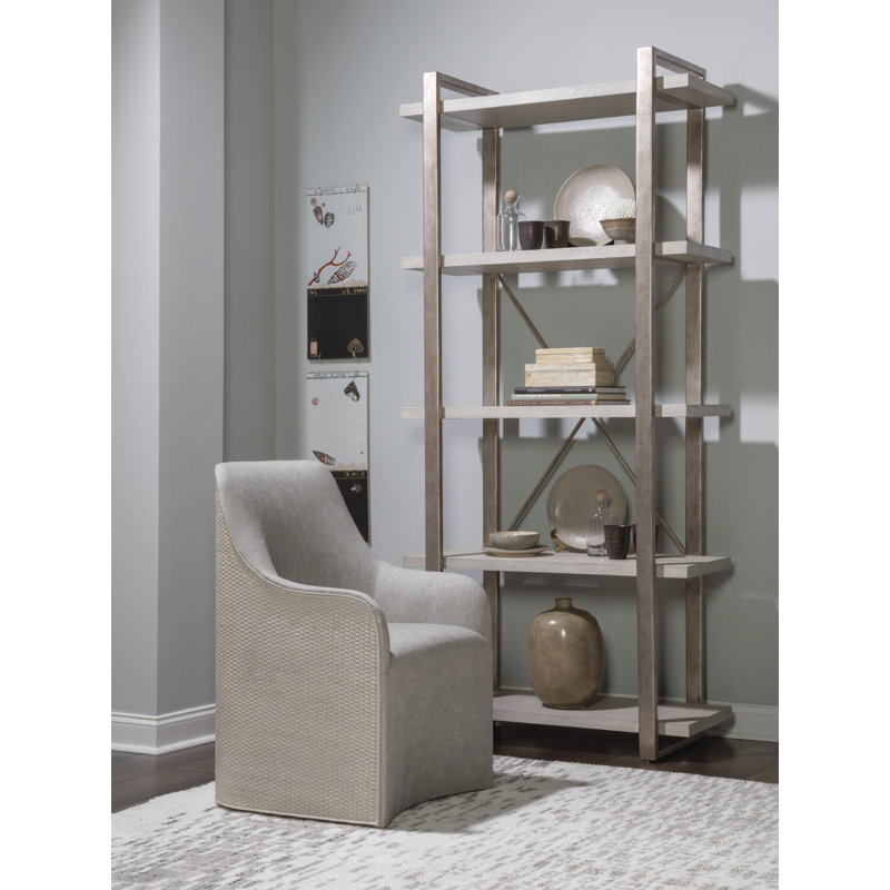 Industrial Soiree Etagere with Antiqued Silver Leaf and Light Gray Oak Shelves