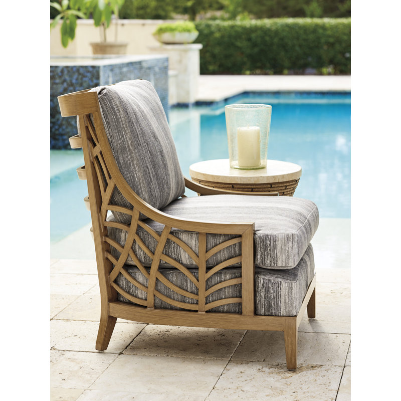 Southwest Elegance Cushioned Dining Chair with Fretwork Arms