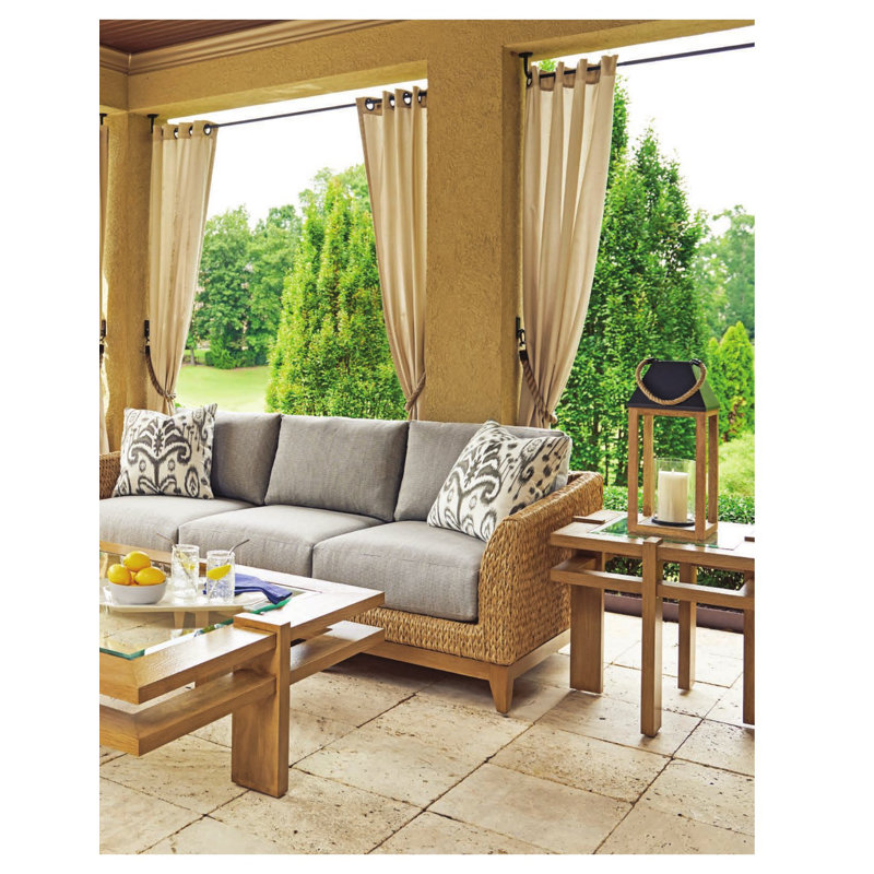 Transitional Beveled Glass Top Square End Table in Brown