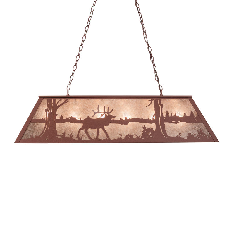 Rustic Elk Lake 24" Glass Pendant Light for Indoor/Outdoor