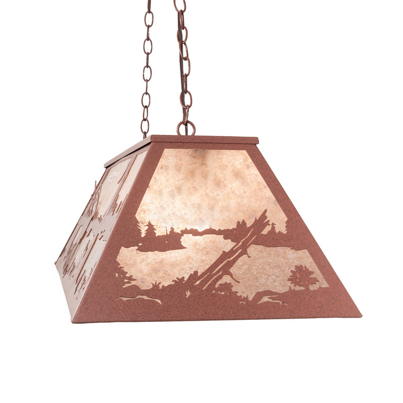 Rustic Elk Lake 24" Glass Pendant Light for Indoor/Outdoor