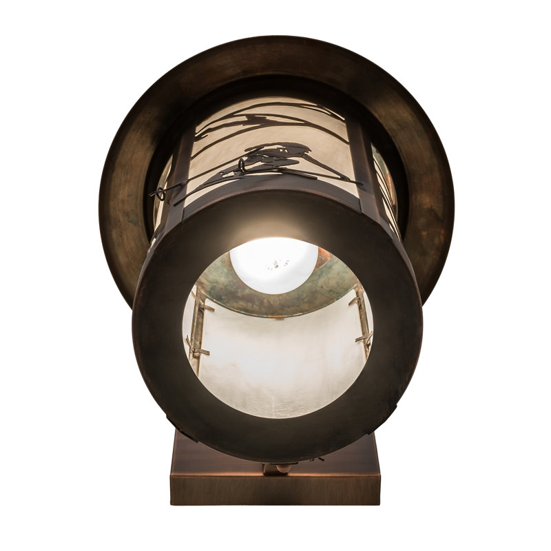 Alpine Skier 14" White Art Glass & Solid Brass Wall Sconce