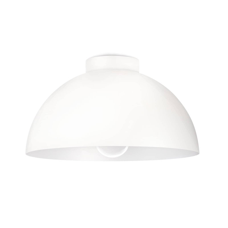 Elegant White Aluminum Dome Outdoor Flush Mount Light