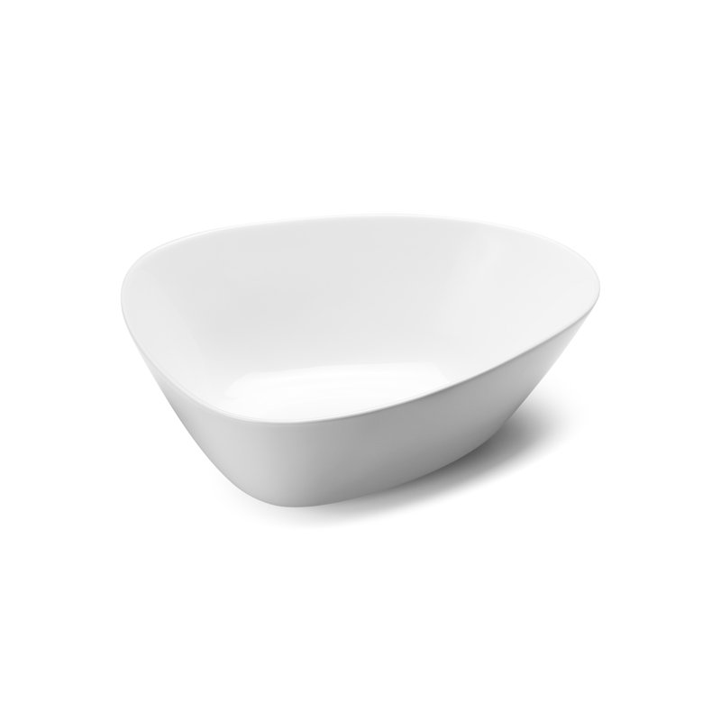 White Asymmetrical Ceramic Serving Bowl, 67.63 fl oz