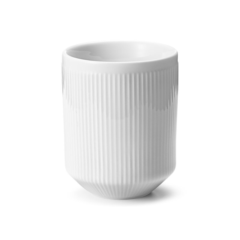 White Ceramic Double-Layered Coffee Mugs, Set of 2