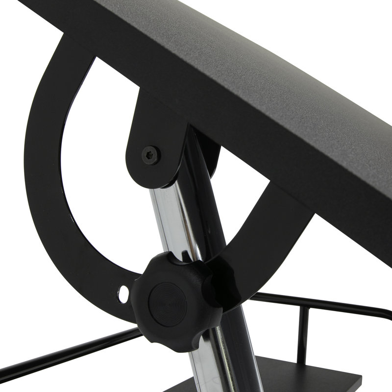 Contemporary Black Wood Adjustable Drafting Table with Storage