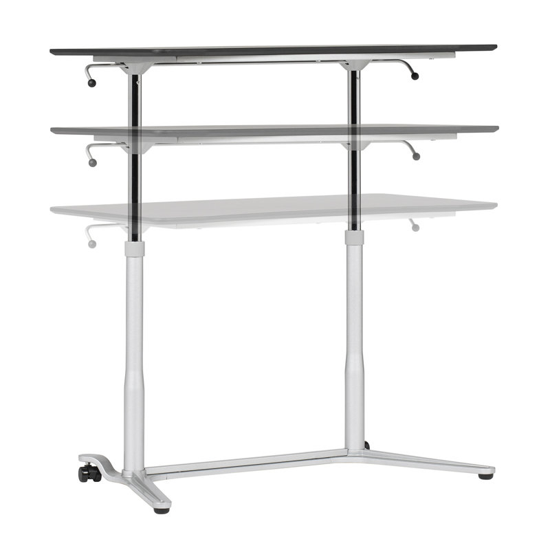 Sierra 42" Black and Silver Adjustable Metal Standing Desk