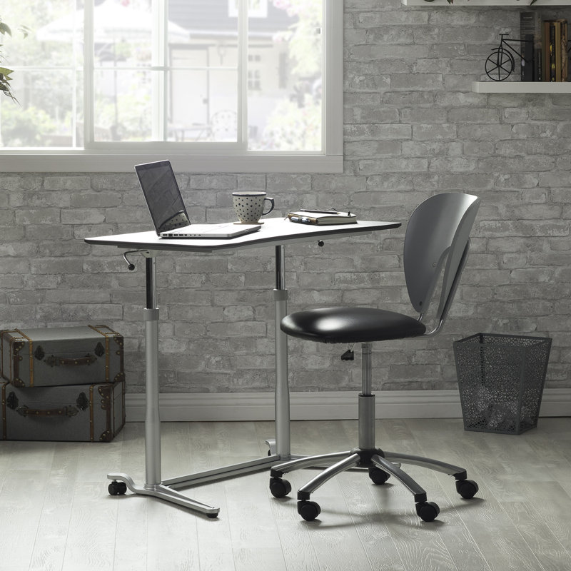 Sierra 42" Black and Silver Adjustable Metal Standing Desk