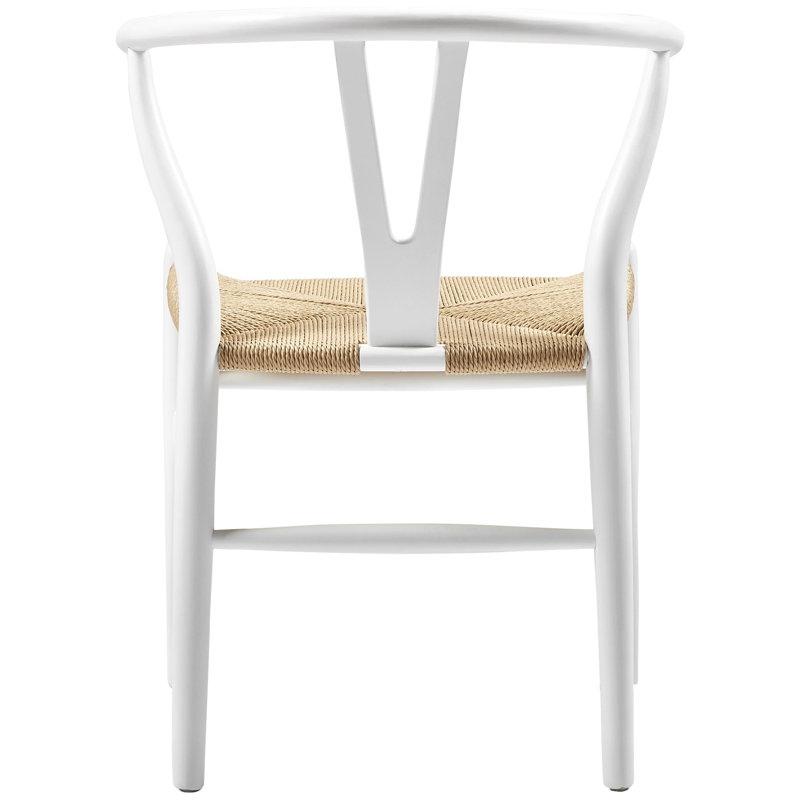 Classic White Wishbone Wooden Arm Chair