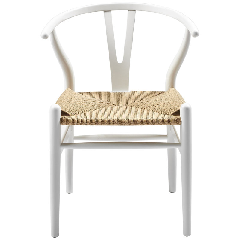 Classic White Wishbone Wooden Arm Chair
