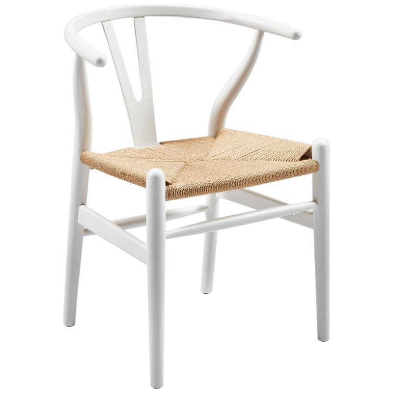 Classic White Wishbone Wooden Arm Chair