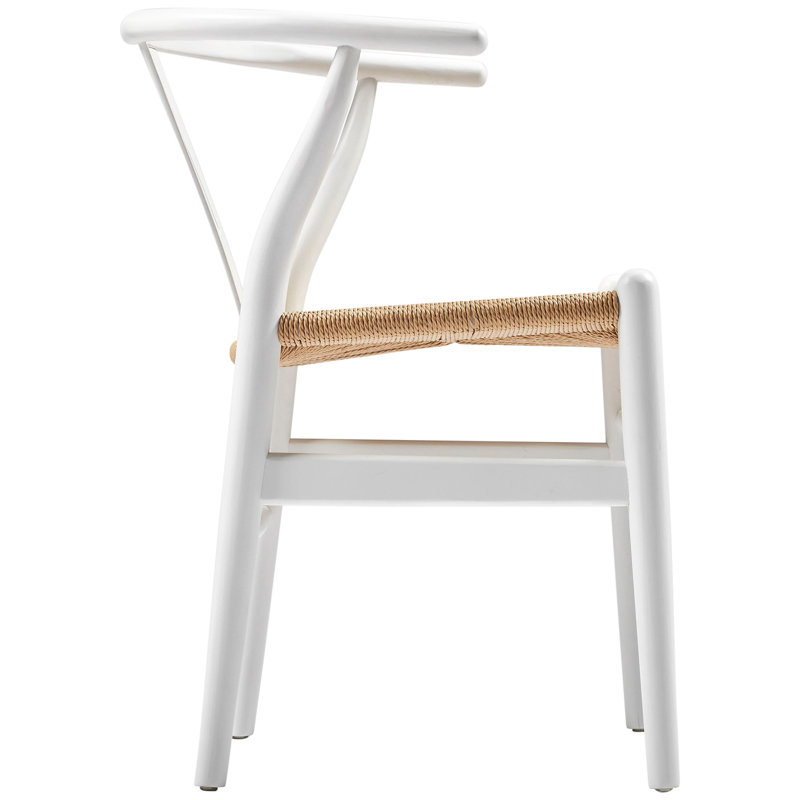 Classic White Wishbone Wooden Arm Chair