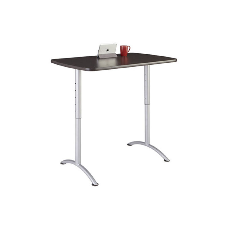 Gray Walnut Adjustable Height Standing Desk with Metal Base
