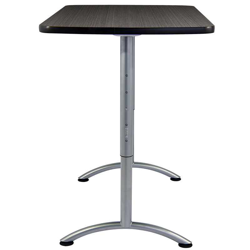 Gray Walnut Adjustable Height Standing Desk with Metal Base
