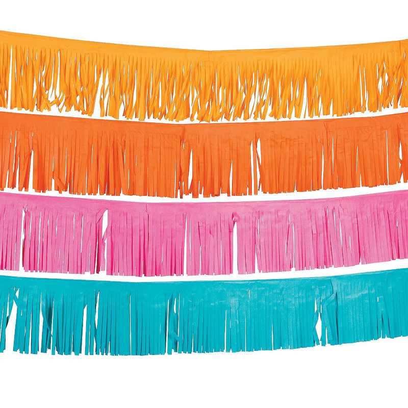 Bright Multicolor Paper Fringe Garland, 39 Feet