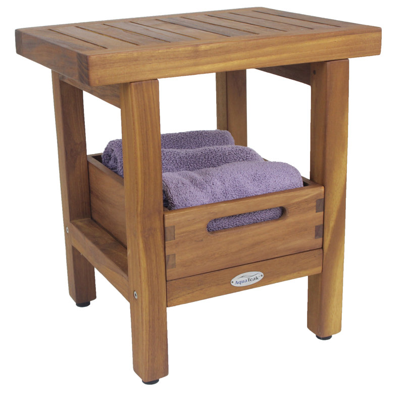 Small Teak Wood Bathroom Shower Tray