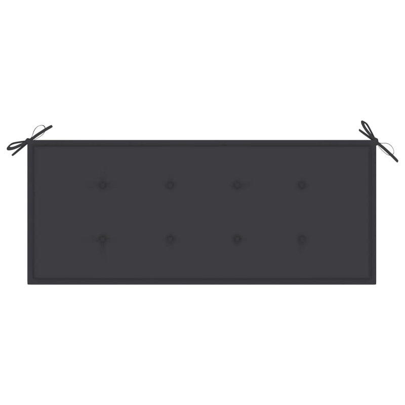 Rustic Charm Solid Acacia Wood Patio Bench with Anthracite Cushion