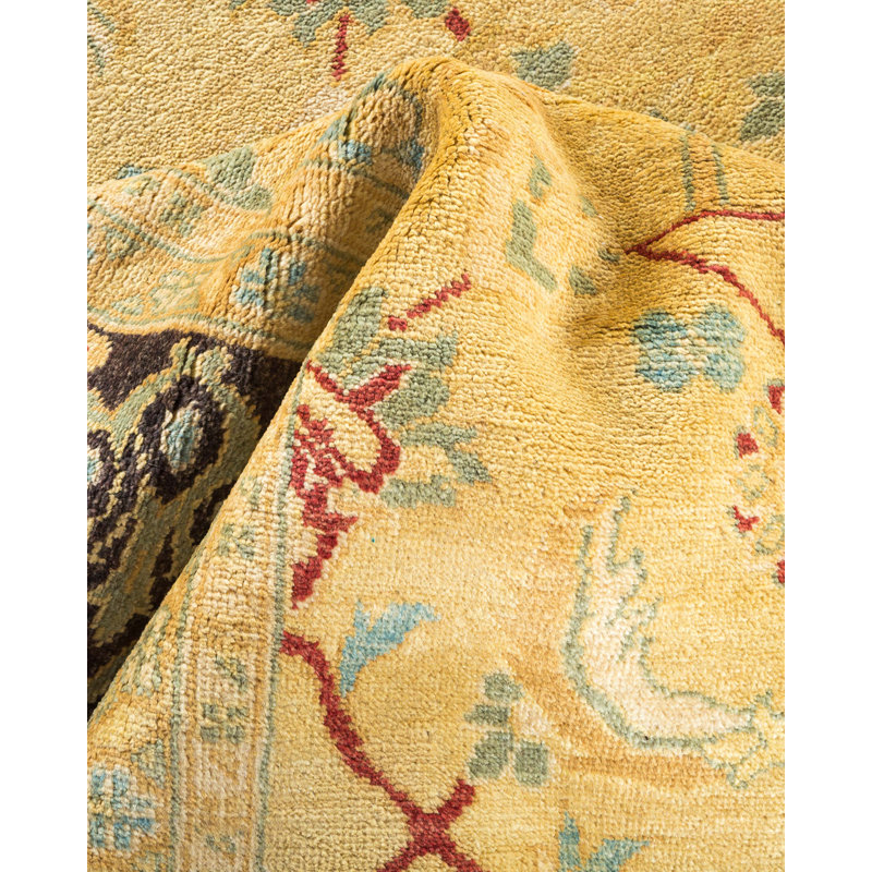 Hand-Knotted Multicolor Wool Floral 9' x 12' Area Rug