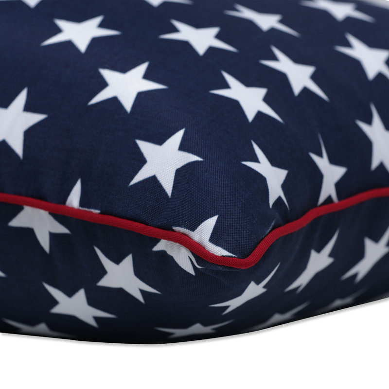 Macey Americana Blue and White Star Outdoor Throw Pillow Set