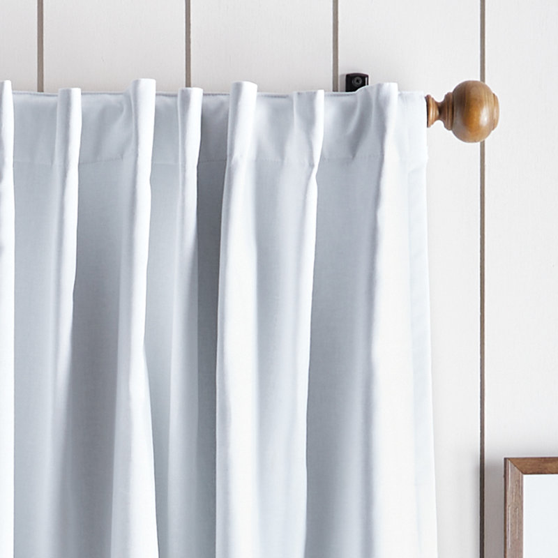 Gray Cotton Linen Blackout Rod Pocket Curtain Panels, 84"