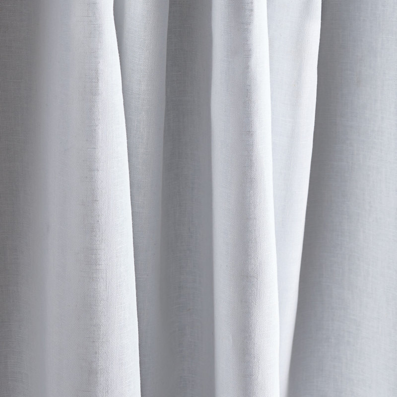 Gray Cotton Linen Blackout Rod Pocket Curtain Panels, 84"